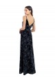 Sleeveless Dark Navy V-Back A-Line V-Neck Bridesmaid Dress Lincoln