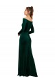 Long Sleeves Dark Green Sheath Off the Shoulder Formal Evening Gown / Prom Dress / Bridesmaid Dress Lincoln