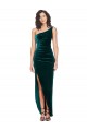 Sleeveless Dark Green Low Back Sheath One Shoulder High Low Evening Gown / Prom Dress / Bridesmaid Dress Lincoln